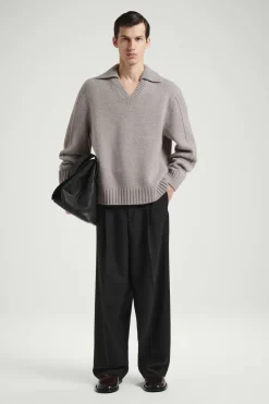 Outlet COS THE CASHMERE POLO SWEATER SAND