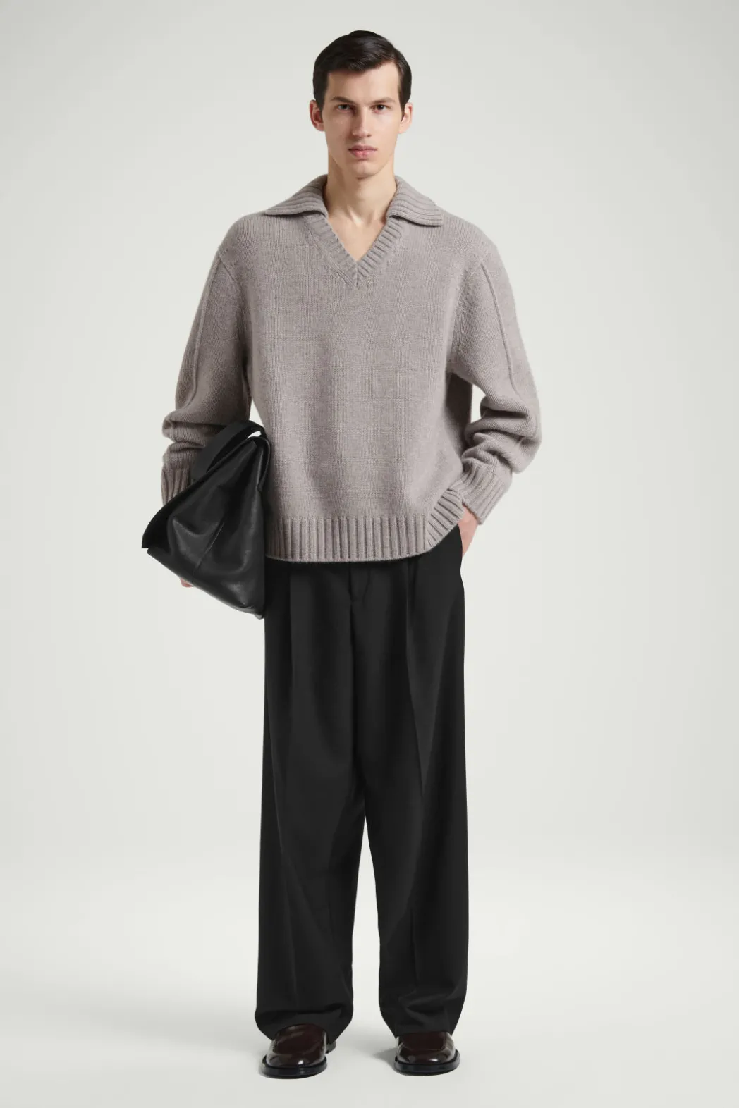 Outlet COS THE CASHMERE POLO SWEATER SAND
