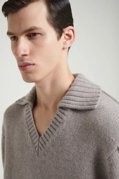Outlet COS THE CASHMERE POLO SWEATER SAND