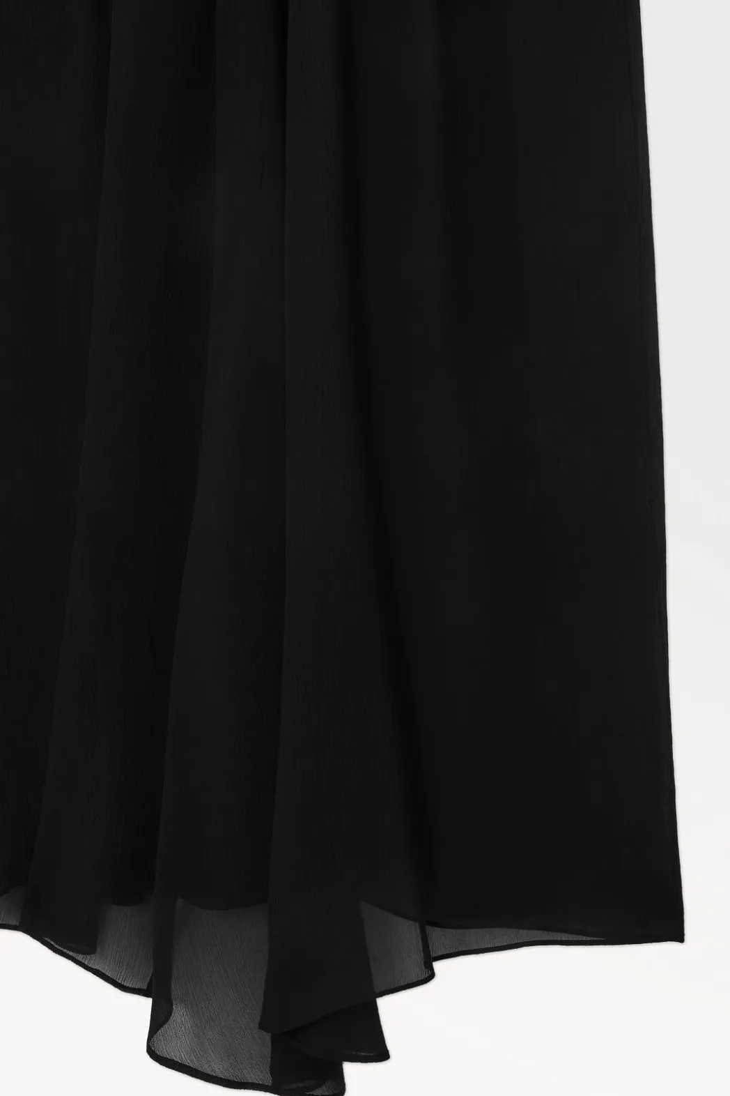 Discount COS THE CRINKLED SILK-CHIFFON MAXI SKIRT BLACK