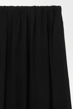 Discount COS THE CRINKLED SILK-CHIFFON MAXI SKIRT BLACK