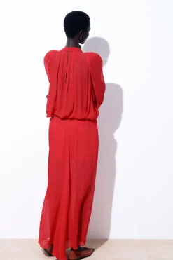Outlet COS THE CRINKLED SILK-CHIFFON MAXI SKIRT RED