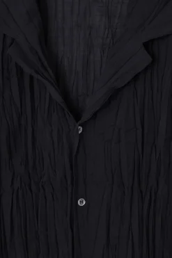 Clearance COS THE CRINKLED WOOL RESORT SHIRT NAVY