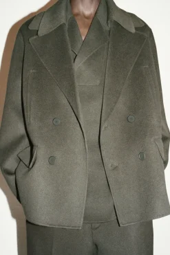 Sale COS THE DOUBLE-BREASTED PEA COAT MOSS