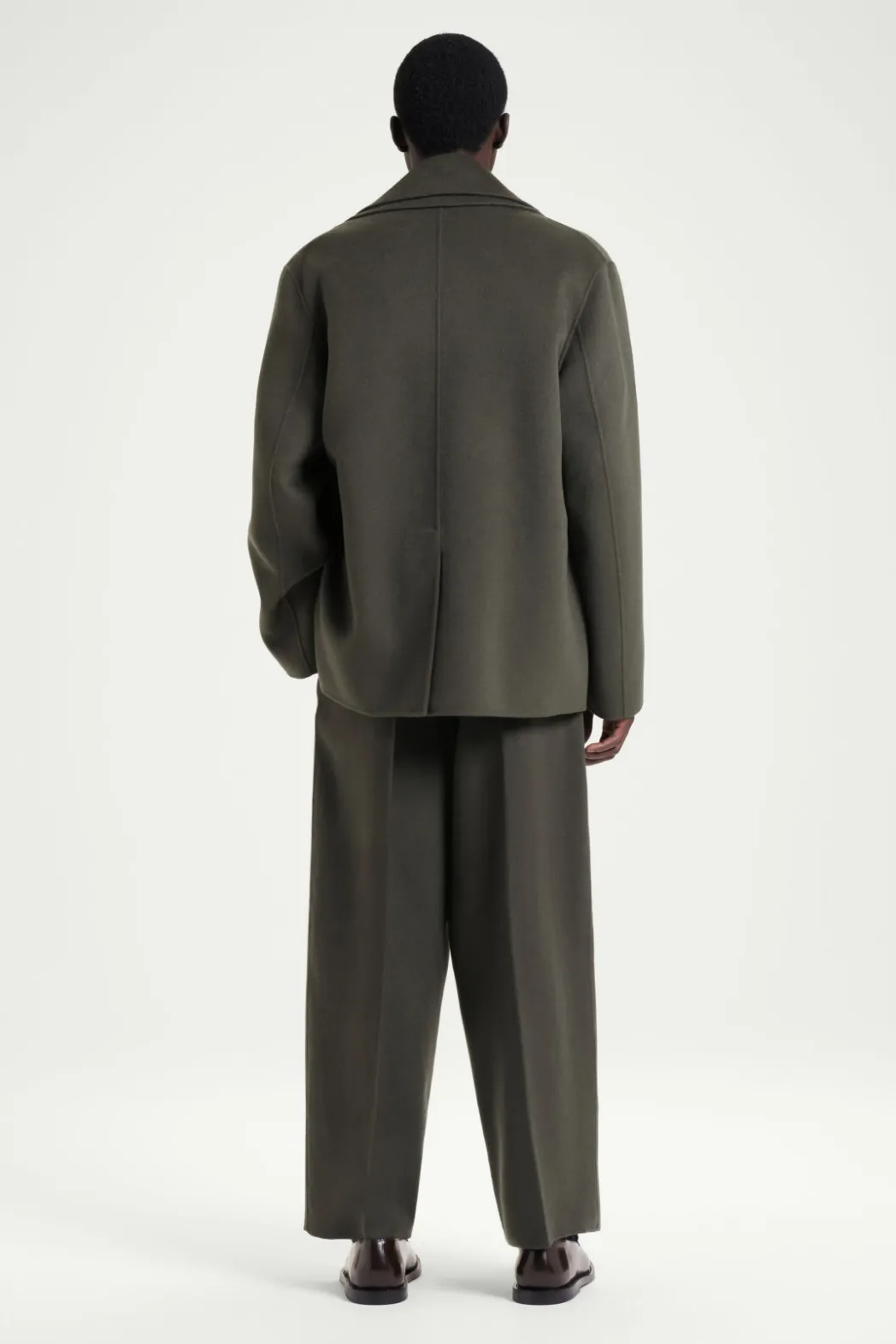 Sale COS THE DOUBLE-BREASTED PEA COAT MOSS