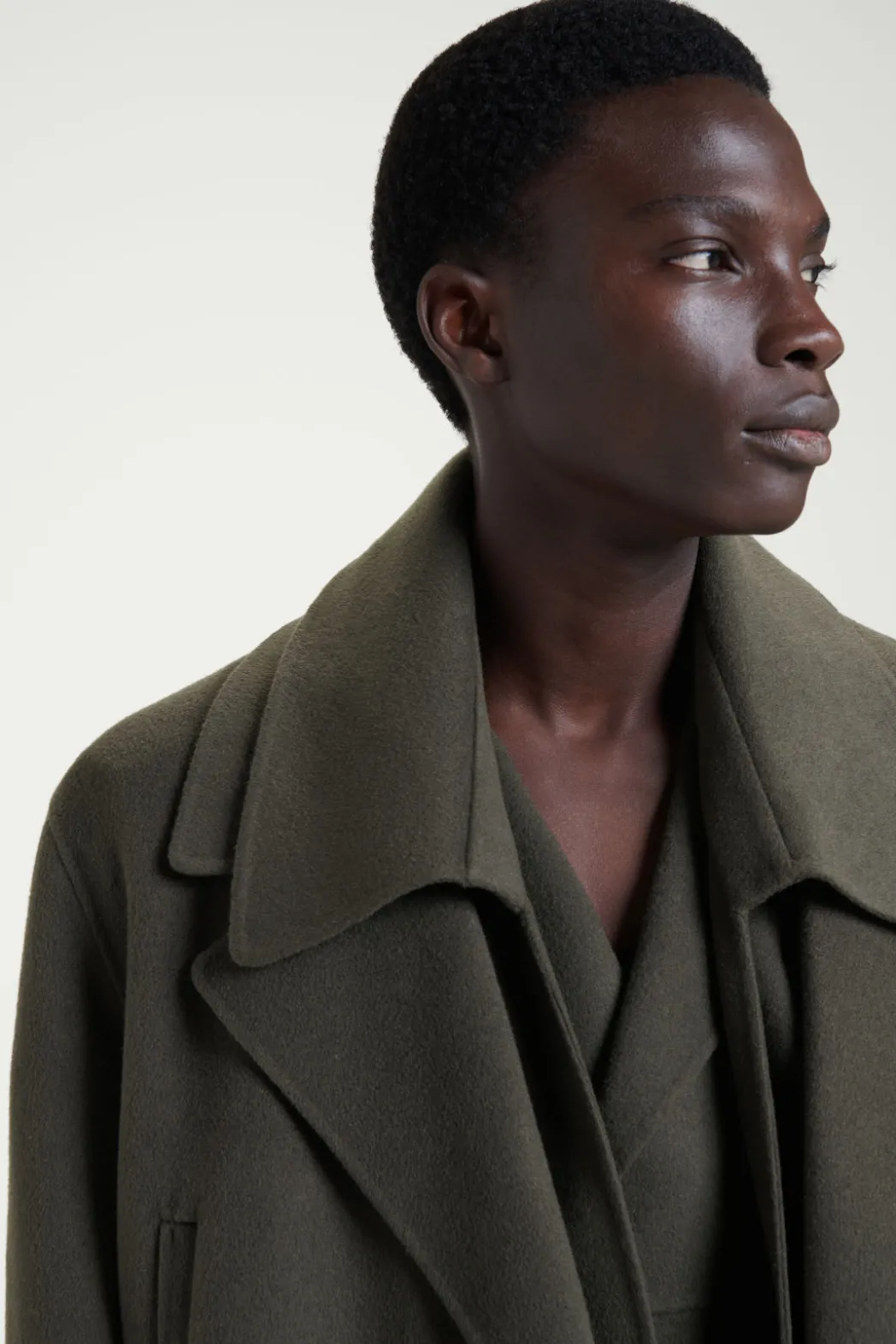 Sale COS THE DOUBLE-BREASTED PEA COAT MOSS