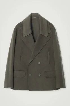 Sale COS THE DOUBLE-BREASTED PEA COAT MOSS