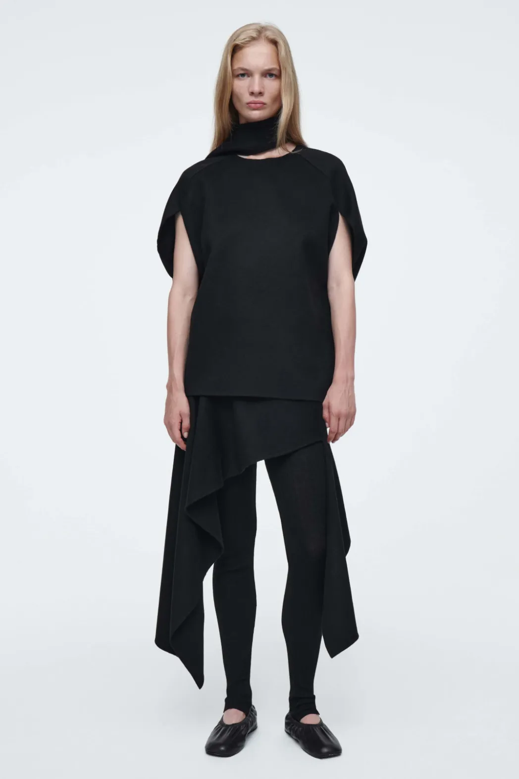 Best COS THE DOUBLE-FACED ASYMMETRIC SKIRT CARBON