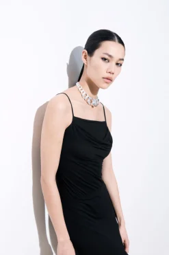 Hot COS THE DRAPED JERSEY BODYSUIT BLACK