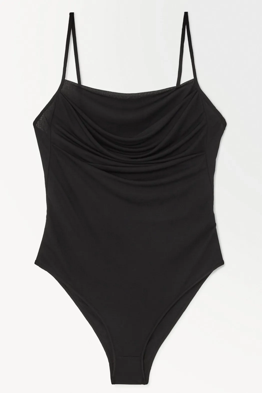 Hot COS THE DRAPED JERSEY BODYSUIT BLACK