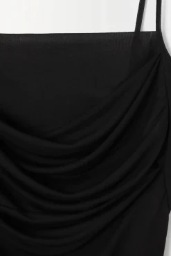 Hot COS THE DRAPED JERSEY BODYSUIT BLACK