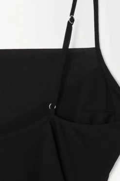 Hot COS THE DRAPED JERSEY BODYSUIT BLACK
