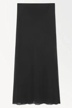 Online COS THE DRAPED JERSEY MAXI SKIRT BLACK