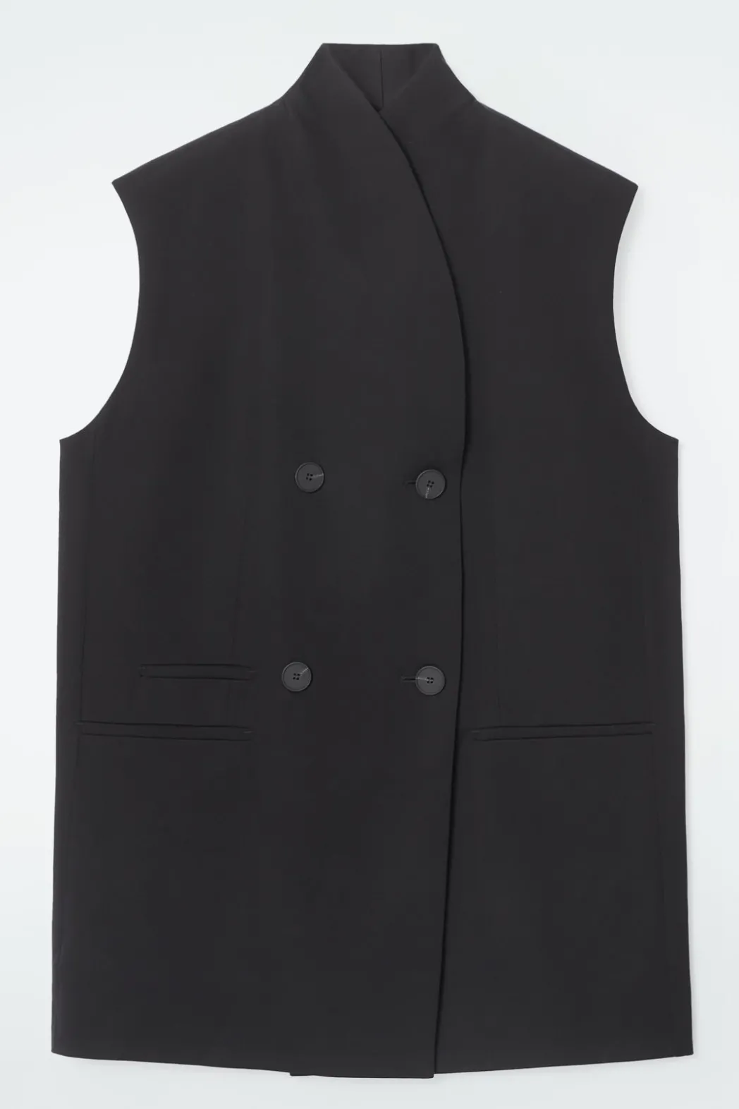 Discount COS THE ELONGATED SLEEVELESS BLAZER CARBON