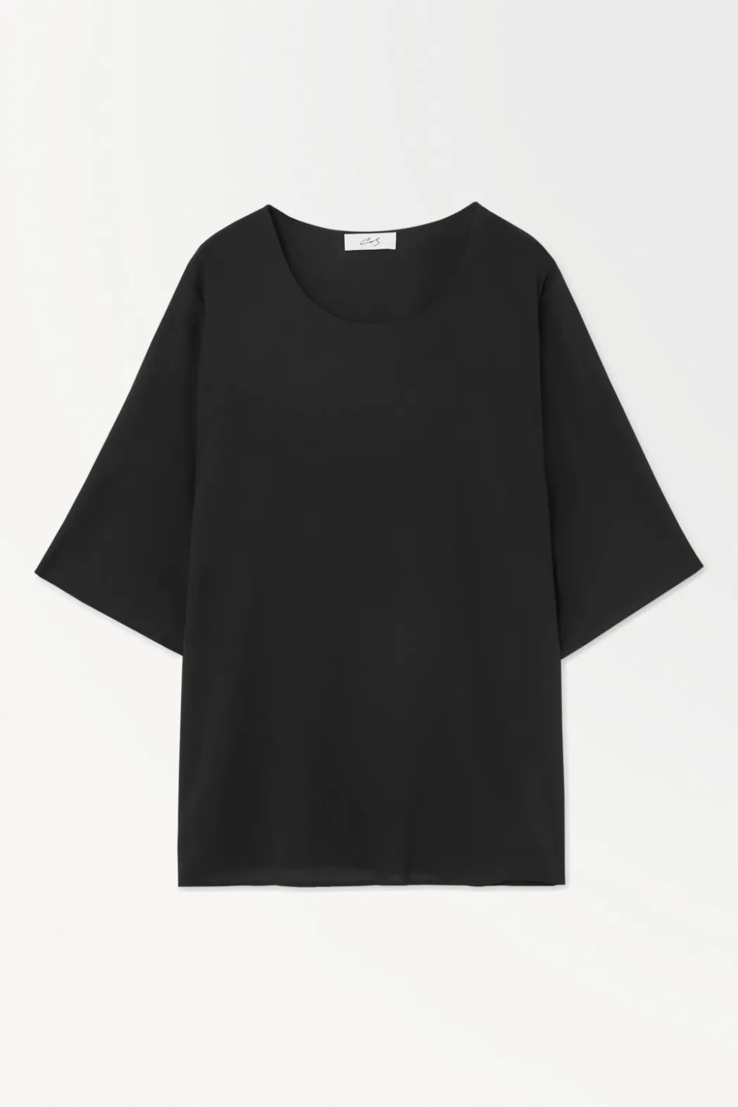 Hot COS THE ESSENTIAL FLUID WOVEN T-SHIRT BLACK