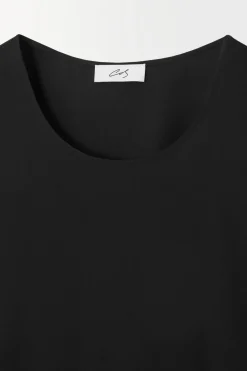 Hot COS THE ESSENTIAL FLUID WOVEN T-SHIRT BLACK