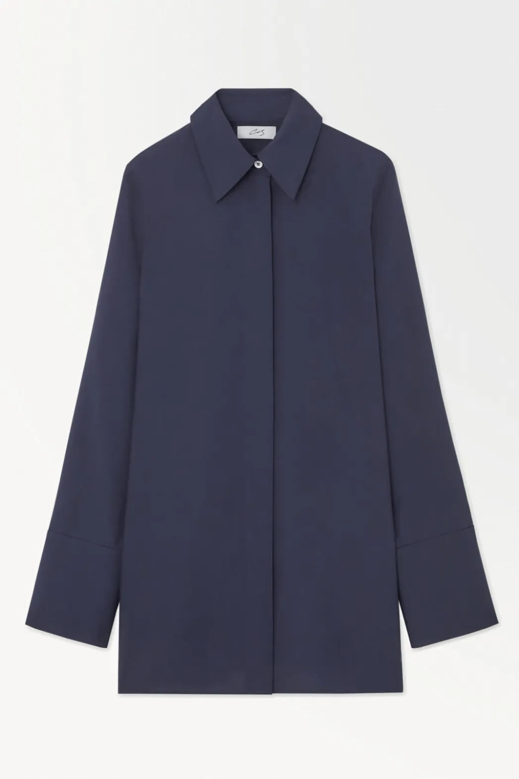 Outlet COS THE ESSENTIAL SILK SHIRT NAVY