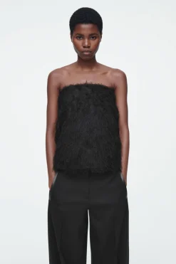 Discount COS THE FEATHERED BANDEAU CARBON