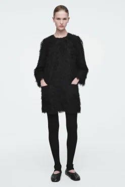 Outlet COS THE FEATHERED MINI SHIFT DRESS CARBON