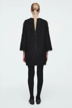 Outlet COS THE FEATHERED MINI SHIFT DRESS CARBON