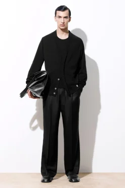 COS THE FINE KNIT V-NECK CARDIGAN BLACK