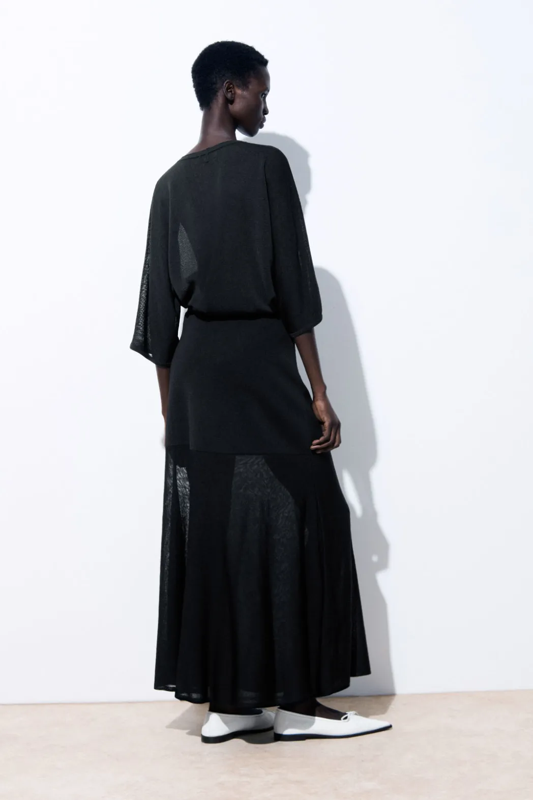 Best COS THE FLARED KNITTED MAXI SKIRT BLACK