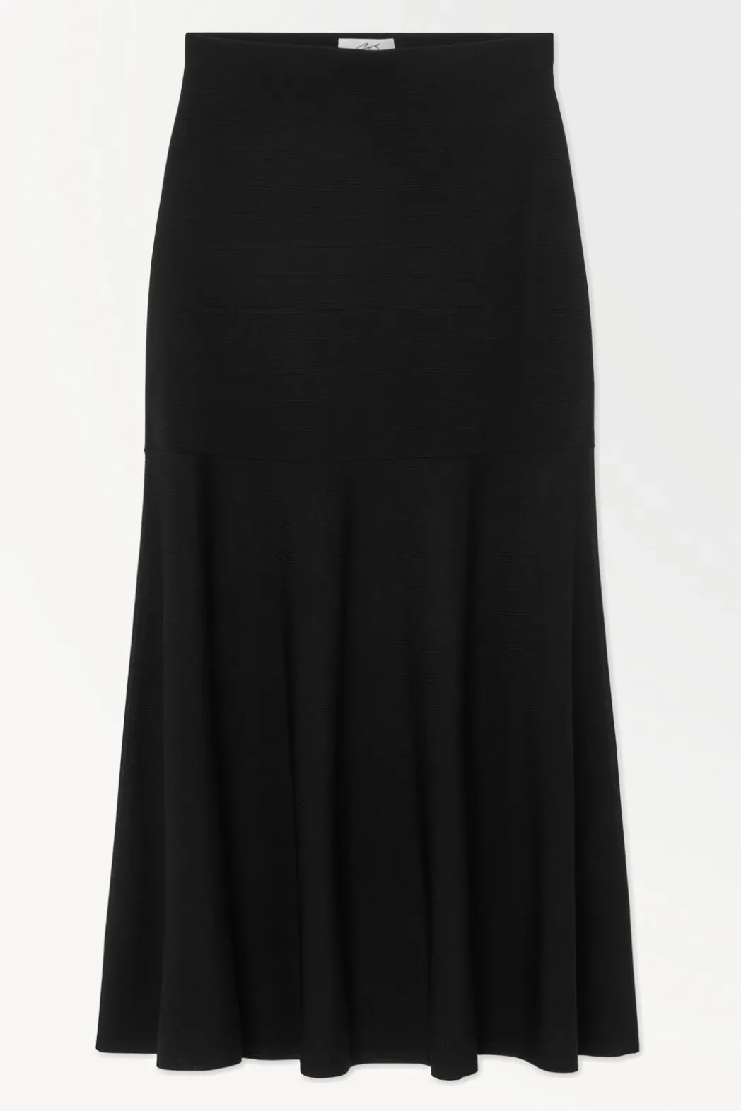 Best COS THE FLARED KNITTED MAXI SKIRT BLACK