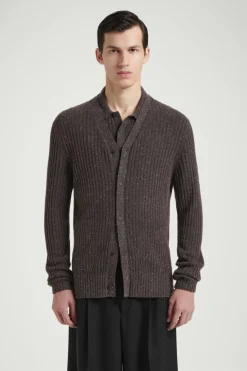 Clearance COS THE FLECKED WOOL CARDIGAN CHOCOLATE
