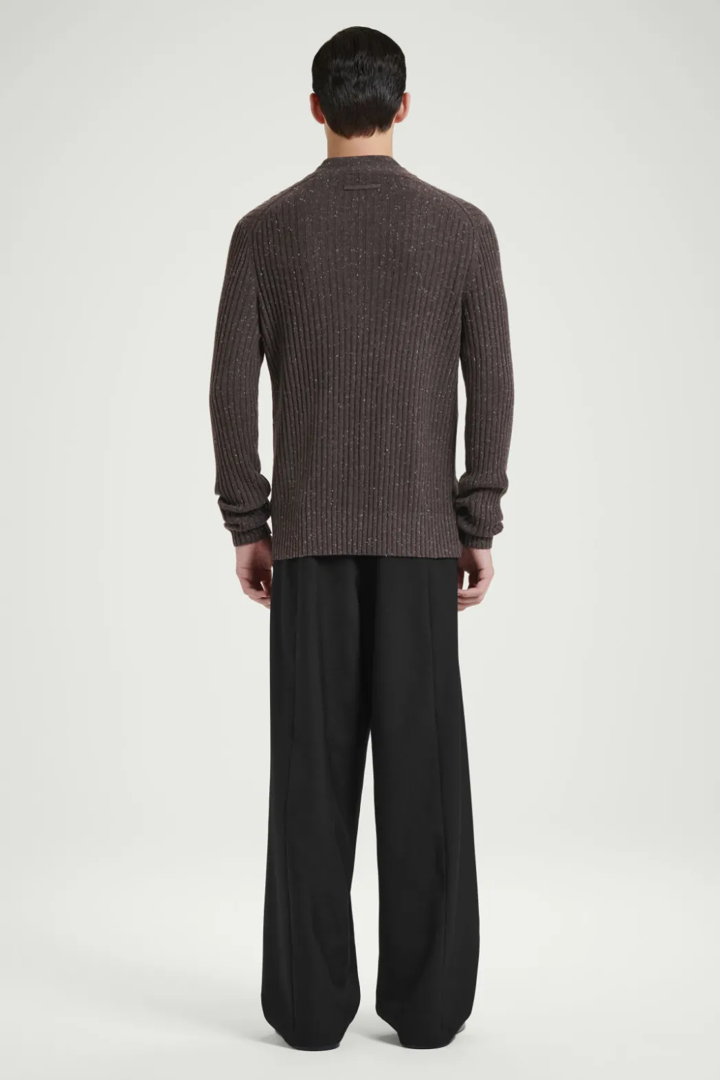 Clearance COS THE FLECKED WOOL CARDIGAN CHOCOLATE