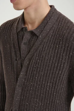 Clearance COS THE FLECKED WOOL CARDIGAN CHOCOLATE