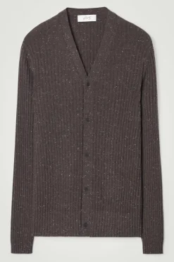 Clearance COS THE FLECKED WOOL CARDIGAN CHOCOLATE