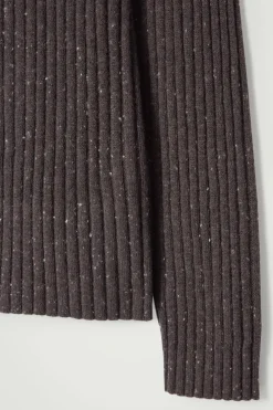 Clearance COS THE FLECKED WOOL CARDIGAN CHOCOLATE