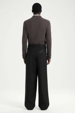 Online COS THE FLECKED WOOL POLO SHIRT CHOCOLATE