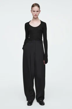 Best COS THE FLUID BARREL-LEG PANTS CARBON