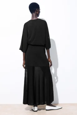 Hot COS THE FLUID KNITTED T-SHIRT BLACK