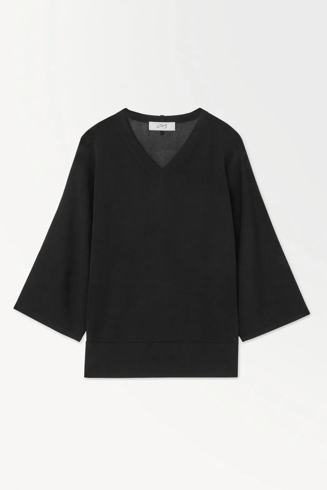 Hot COS THE FLUID KNITTED T-SHIRT BLACK