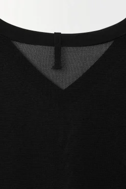 Hot COS THE FLUID KNITTED T-SHIRT BLACK