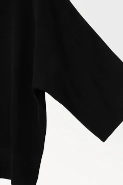 Hot COS THE FLUID KNITTED T-SHIRT BLACK