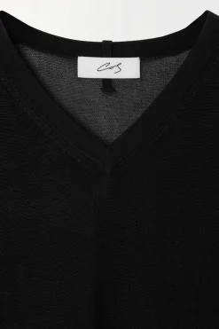 Hot COS THE FLUID KNITTED T-SHIRT BLACK