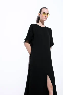 Outlet COS THE FLUID T-SHIRT DRESS BLACK