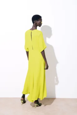COS THE FLUID T-SHIRT DRESS YELLOW