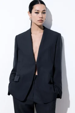 Online COS THE FOLDED-LAPEL WOOL BLAZER NAVY