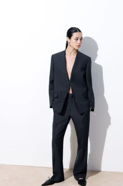 Online COS THE FOLDED-LAPEL WOOL BLAZER NAVY