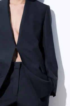Online COS THE FOLDED-LAPEL WOOL BLAZER NAVY