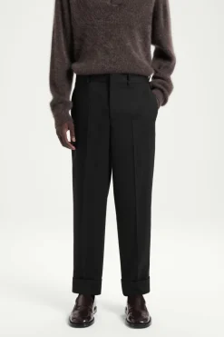 Online COS THE FOLD-UP TAPERED PANTS CARBON