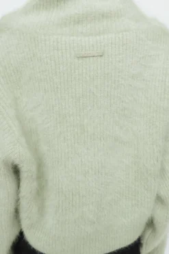 New COS THE FUNNEL-NECK BRUSHED-CASHMERE SWEATER PISTACHIO