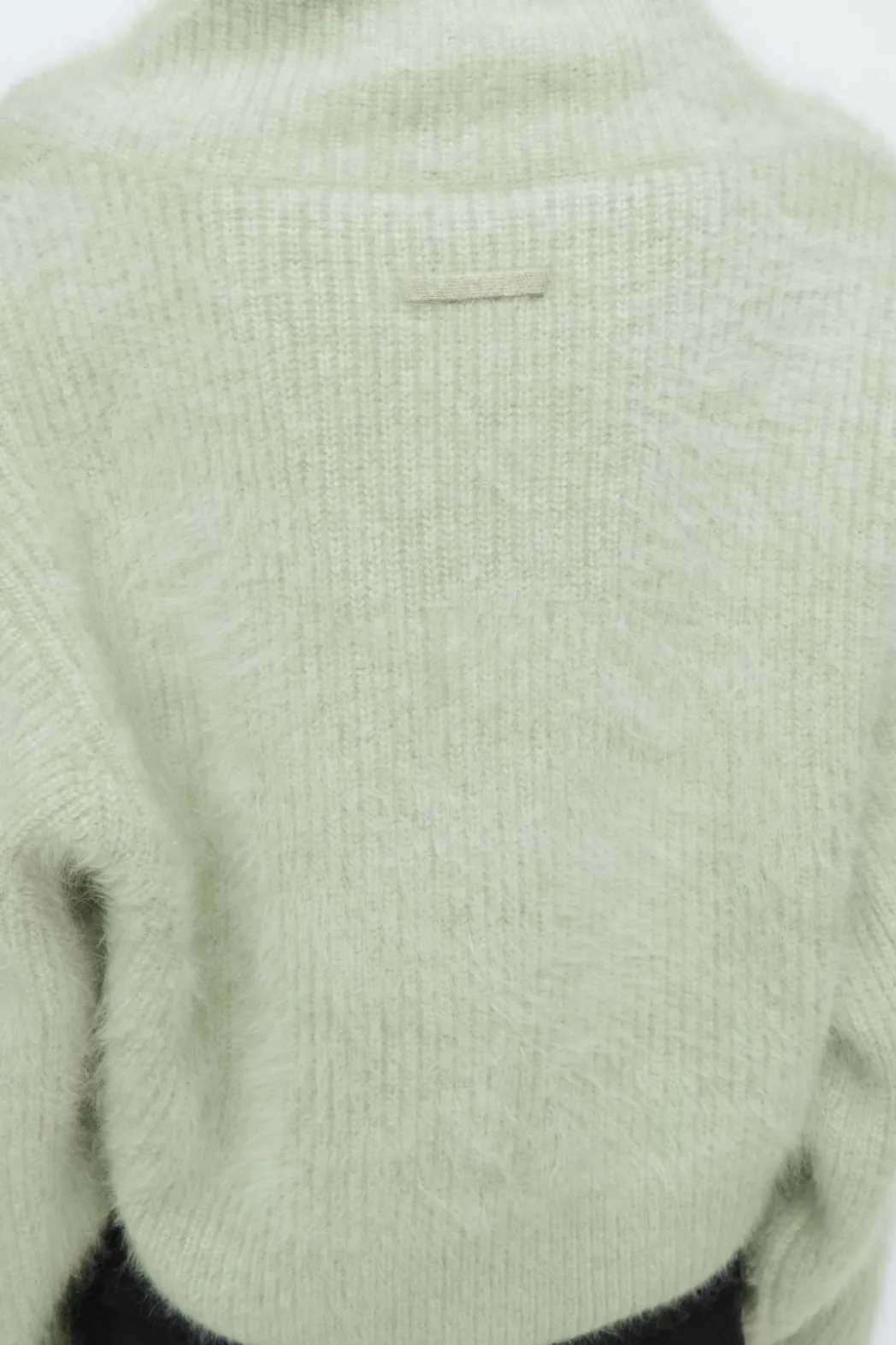 New COS THE FUNNEL-NECK BRUSHED-CASHMERE SWEATER PISTACHIO