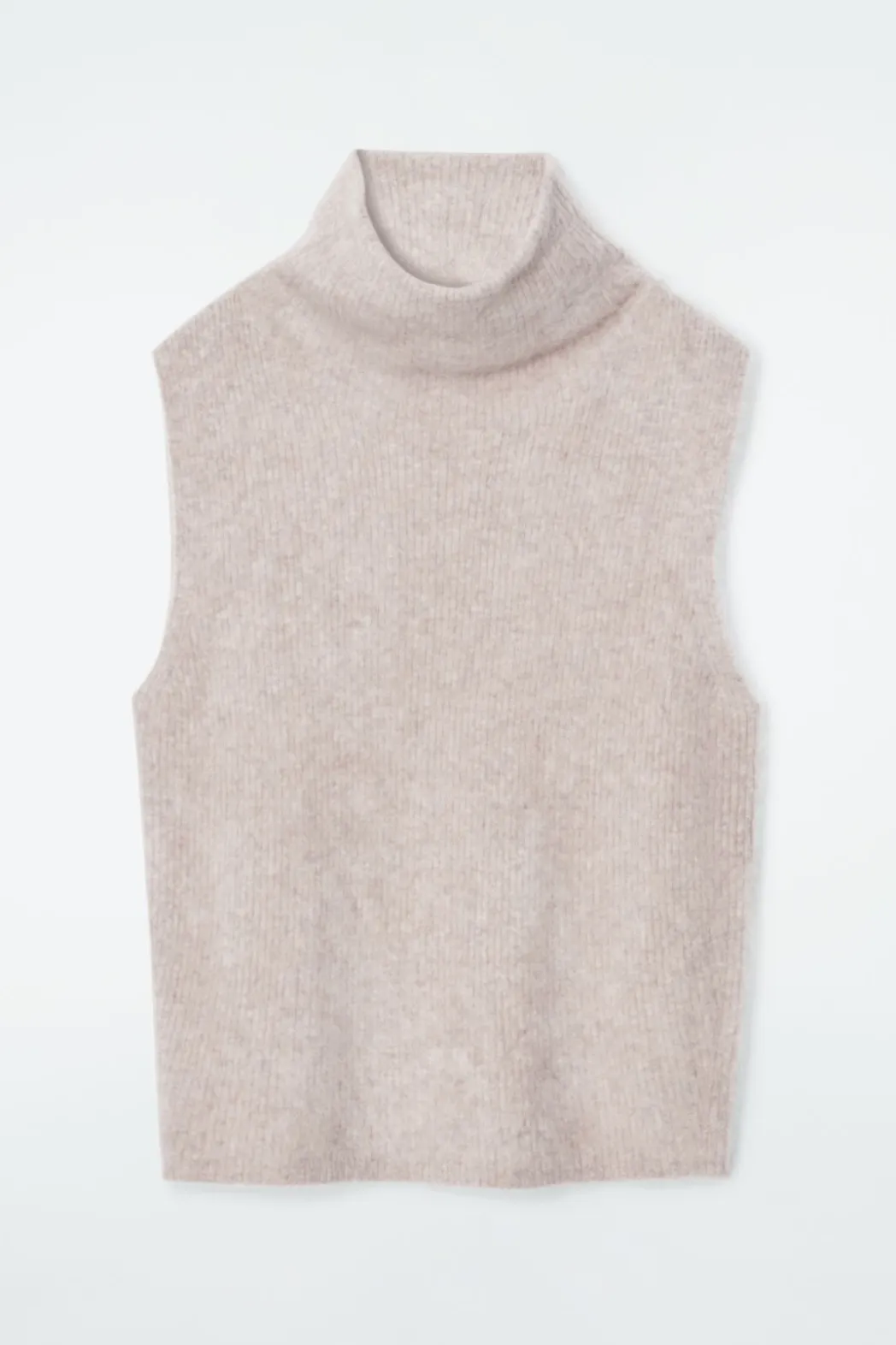 Online COS THE FUNNEL-NECK BRUSHED-CASHMERE TANK LATTE