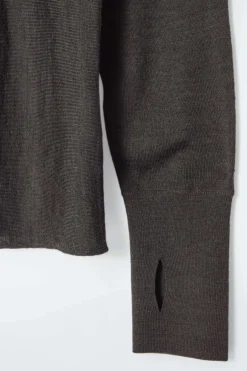 New COS THE FUNNEL-NECK MERINO WOOL SWEATER CHESTNUT
