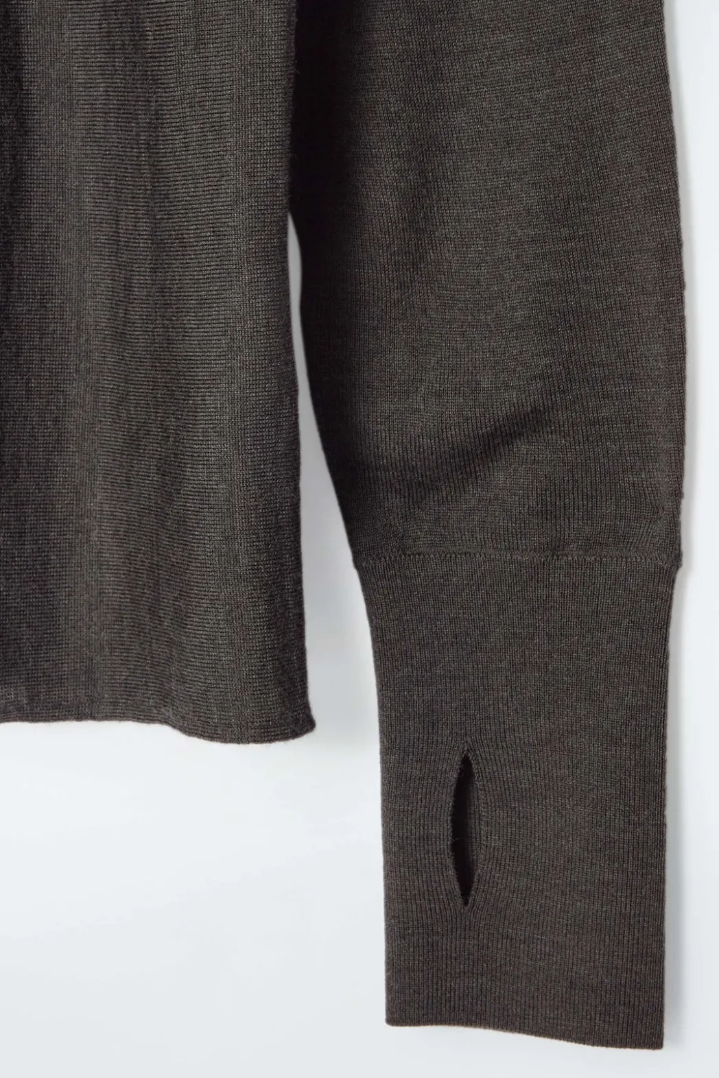 New COS THE FUNNEL-NECK MERINO WOOL SWEATER CHESTNUT